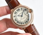 Cartier 18K Gold 42MM Mechanical Movement Men's White/Blue Watch